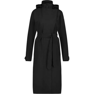 AGU Schwarzer Langer Trenchcoat - Regenfestiger Mantel AGU Schwarzer Langer Trenchcoat - Regenfestiger Mantel