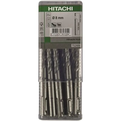 Foret SDS-Plus HiKOKI 8x110mm - Pack de 25 - Publicité Foret SDS-Plus HiKOKI 8x110mm - Pack de 25 - Publicité