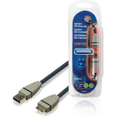 Cavo USB Bandridge BCL5901 - USB 3.2 Gen 1 - 1 m - Blu Cavo USB Bandridge BCL5901 - USB 3.2 Gen 1 - 1 m - Blu