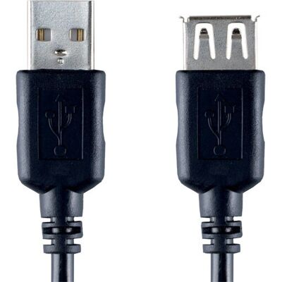 Bandridge USB Verlengkabel - 2m USB A Zwart Bandridge USB Verlengkabel - 2m USB A Zwart