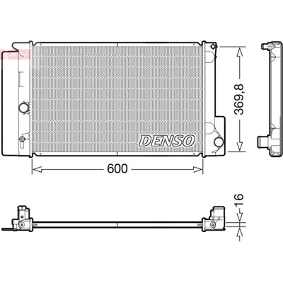 DENSO DRM50126 Toyota Radiator - Motorkøling 16mm DENSO DRM50126 Toyota Radiator - Motorkøling 16mm