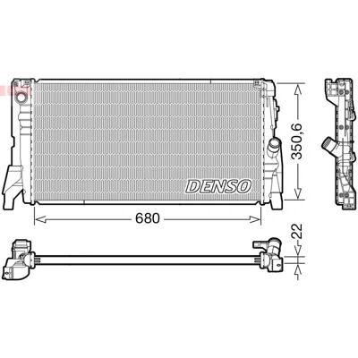 Ψυγείο νερού Denso για Mini - Ψύξη κινητήρα - 680x372x22mm Ψυγείο νερού Denso για Mini - Ψύξη κινητήρα - 680x372x22mm