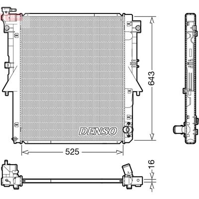 DENSO DRM45054 Moottorin jäähdytin - Mitsubishi DENSO DRM45054 Moottorin jäähdytin - Mitsubishi