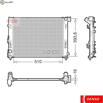 DENSO DRM46103 - Vand radiator til Nissan DENSO DRM46103 - Vand radiator til Nissan