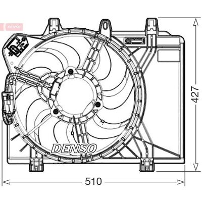 DENSO DER09312 Ventilador de refrigeração do motor - Fiat 500, Panda III, 500 C DENSO DER09312 Ventilador de refrigeração do motor - Fiat 500, Panda III, 500 C