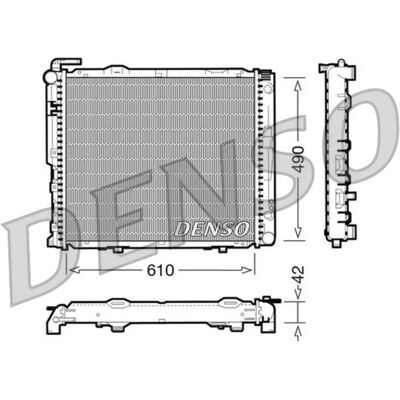DENSO DRM17036 Radiador - Alumínio, 490mm x 610mm x 42mm DENSO DRM17036 Radiador - Alumínio, 490mm x 610mm x 42mm