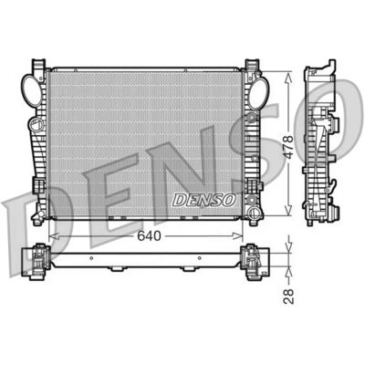 DENSO DRM17093 Alumiinijäähdytin Mercedes-Benzille DENSO DRM17093 Alumiinijäähdytin Mercedes-Benzille