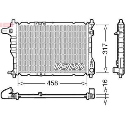 DENSO DRM09160 Radiator din aluminiu - Răcirea motorului pentru FIAT 500, Ford KA DENSO DRM09160 Radiator din aluminiu - Răcirea motorului pentru FIAT 500, Ford KA