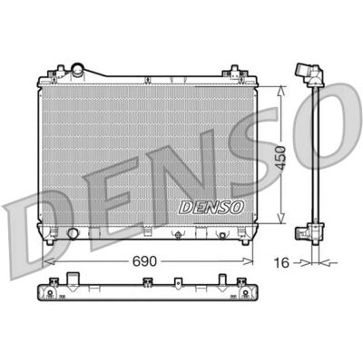 DENSO DRM47011 Alumiininen jäähdytin - Jäähdytin DENSO DRM47011 Alumiininen jäähdytin - Jäähdytin