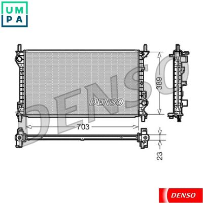 DENSO DRM10108 Alumiininen jäähdytin - Radiatori DENSO DRM10108 Alumiininen jäähdytin - Radiatori
