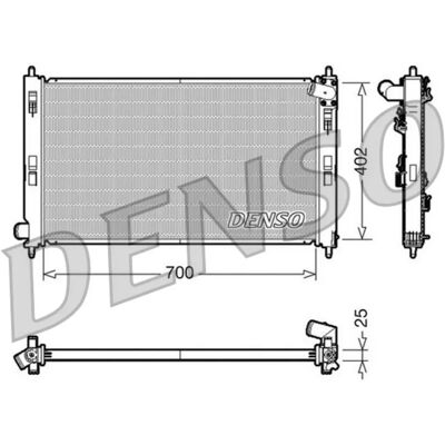 DENSO DRM45032 Aluminium motor køler til motorkøling DENSO DRM45032 Aluminium motor køler til motorkøling