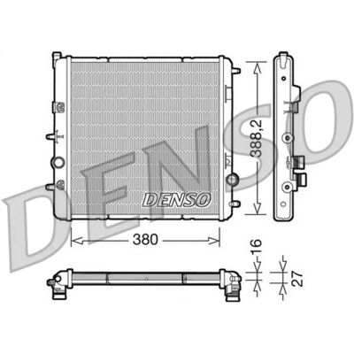 DENSO DRM07003 Alumiininen jäähdytin - Moottorin jäähdytys DENSO DRM07003 Alumiininen jäähdytin - Moottorin jäähdytys