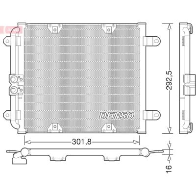 DENSO DCN02028 Kondensator - R134a - Uden Tørrer DENSO DCN02028 Kondensator - R134a - Uden Tørrer