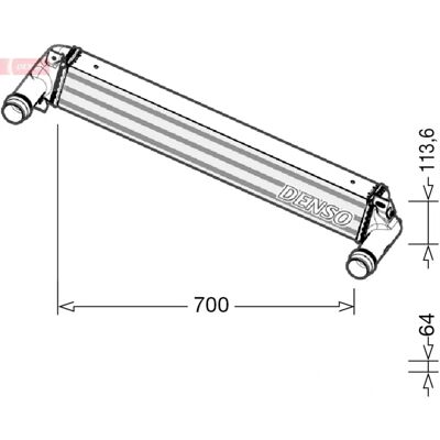 Intercooler DENSO DIT06010 in alluminio - Aria-Aria 700x113mm Intercooler DENSO DIT06010 in alluminio - Aria-Aria 700x113mm
