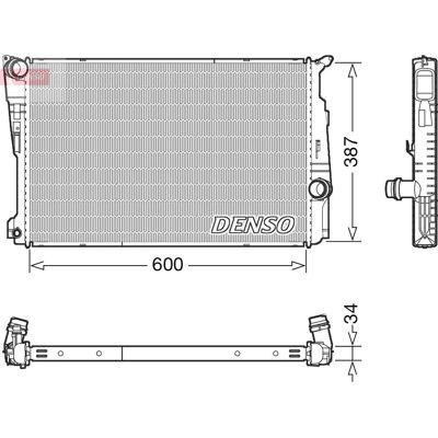DENSO DRM05006 - Radiator til BMW X3, X4, 600x409x34mm DENSO DRM05006 - Radiator til BMW X3, X4, 600x409x34mm