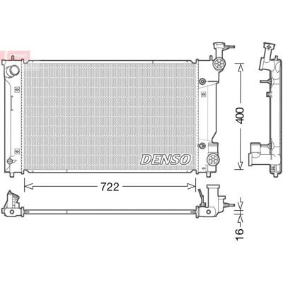 DENSO DRM50098 Lämmönvaihdin - Moottorin jäähdytys, 736mm Leveys, 16mm Syvyys, 400mm Pituus DENSO DRM50098 Lämmönvaihdin - Moottorin jäähdytys, 736mm Leveys, 16mm Syvyys, 400mm Pituus