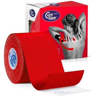 CureTape Classic Kinesiologie Tape 5cm X 5m Rood - Kinesiologie Tape CureTape Classic Kinesiologie Tape 5cm X 5m Rood - Kinesiologie Tape