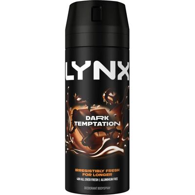 Lynx Dark Temptation Body Spray Deodorant - 6 x 150ml Lynx Dark Temptation Body Spray Deodorant - 6 x 150ml