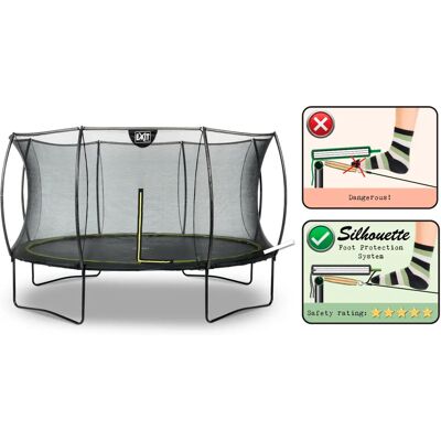 EXIT Silhouette Trampolin - Ø 366 cm, schwarz, Sicherheitsnetz, 120 kg EXIT Silhouette Trampolin - Ø 366 cm, schwarz, Sicherheitsnetz, 120 kg
