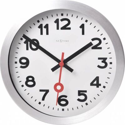 NeXtime 3998AR Wand/Tafelklok - Stilvolle Aluminium Zwart Rood Wit NeXtime 3998AR Wand/Tafelklok - Stilvolle Aluminium Zwart Rood Wit