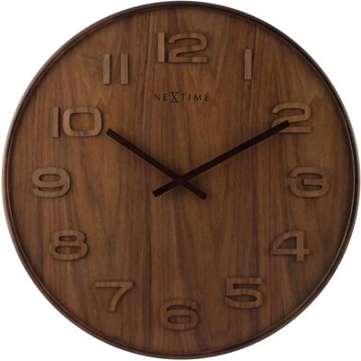 NeXtime 3096BR Houten Wandklok - Modern, 35cm, Bruin NeXtime 3096BR Houten Wandklok - Modern, 35cm, Bruin
