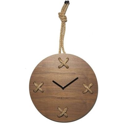 Nástěnné Hodiny Nextime Stitch - Hnědé Dřevo - Nástěnné Hodiny Nástěnné Hodiny Nextime Stitch - Hnědé Dřevo - Nástěnné Hodiny