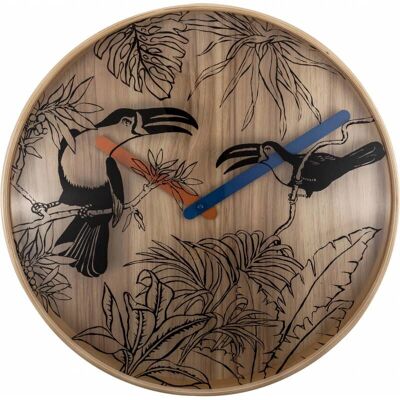 NeXtime 3230 Wandklok - Stil, 40cm, Hout, Veelkleurig NeXtime 3230 Wandklok - Stil, 40cm, Hout, Veelkleurig