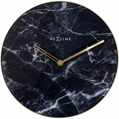 NeXtime 8189ZW Wanduhr - Elegantes Marmor Schwarz NeXtime 8189ZW Wanduhr - Elegantes Marmor Schwarz