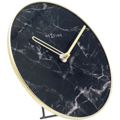 NeXtime Zwart & Goud Marmer Klok - 20cm NeXtime Zwart & Goud Marmer Klok - 20cm