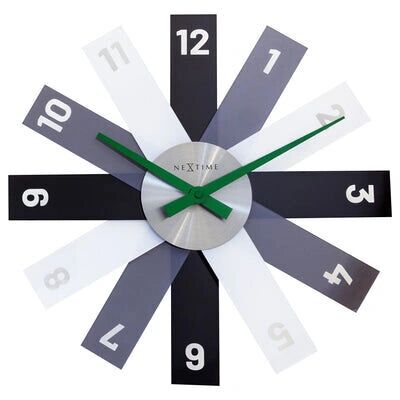 NeXtime 3285ZW Wandklok - Onconventionele Vorm - 40cm - Zwart - Acryl NeXtime 3285ZW Wandklok - Onconventionele Vorm - 40cm - Zwart - Acryl