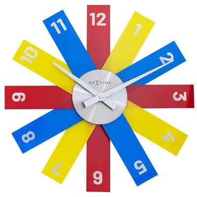 NeXtime Plexi Wanduhr - Mehrfarbig - 40cm - Rund - Unkonventionell NeXtime Plexi Wanduhr - Mehrfarbig - 40cm - Rund - Unkonventionell