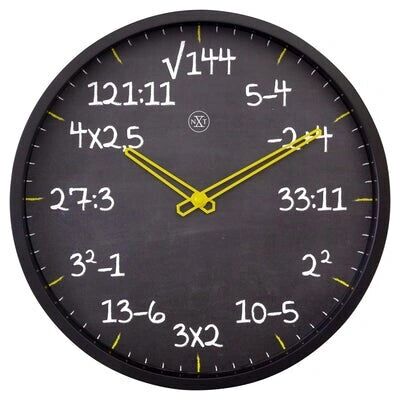 NeXtime Modèle Maths Horloge Murale - Noir - Publicité NeXtime Modèle Maths Horloge Murale - Noir - Publicité