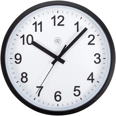 NeXtime Zwart-Wit 25,5cm Stilloze Wandklok - Klok NeXtime Zwart-Wit 25,5cm Stilloze Wandklok - Klok