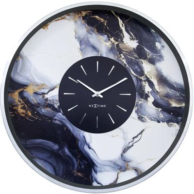 NeXtime Veggur og Bordur - Stillegående Marmor Duo 48cm - Moderne og Klasisk Dekorasjon NeXtime Veggur og Bordur - Stillegående Marmor Duo 48cm - Moderne og Klasisk Dekorasjon