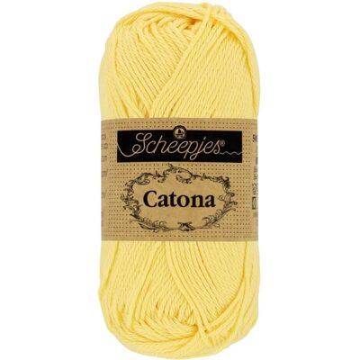 Fil Scheepjes Catona - Citron - Coton, doux, 50g - Publicité Fil Scheepjes Catona - Citron - Coton, doux, 50g - Publicité