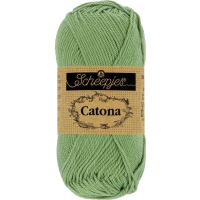 Filo Scheepjes Catona - Cotone mercerizzato, 50g, Verde salvia Filo Scheepjes Catona - Cotone mercerizzato, 50g, Verde salvia