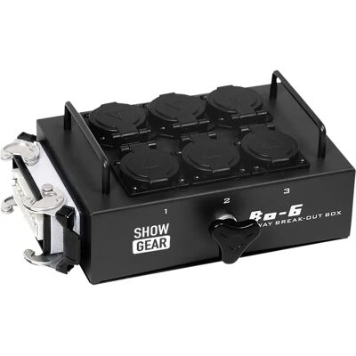 Showgear BO-6-S1 Stromverteiler - 6 Schuko, 1 16-poliger Anschluss Showgear BO-6-S1 Stromverteiler - 6 Schuko, 1 16-poliger Anschluss