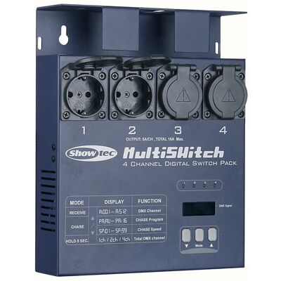 Showtec MultiSwitch DMX-512 4CH - Contrôleur d'éclairage - Publicité Showtec MultiSwitch DMX-512 4CH - Contrôleur d'éclairage - Publicité