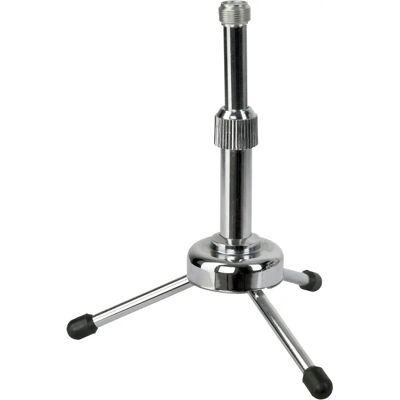 Support de microphone de bureau Showgear - Chrome 12-16 cm - Publicité Support de microphone de bureau Showgear - Chrome 12-16 cm - Publicité