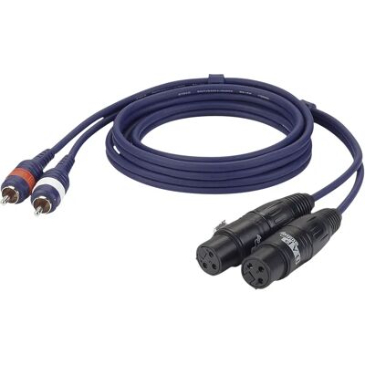 DAP Audio Stereo Kabel - 3m - XLR Female / RCA Plug DAP Audio Stereo Kabel - 3m - XLR Female / RCA Plug