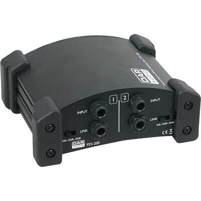 DAP Audio PDI-200 Stereo Passive Direct Injection Box - DI-Box DAP Audio PDI-200 Stereo Passive Direct Injection Box - DI-Box