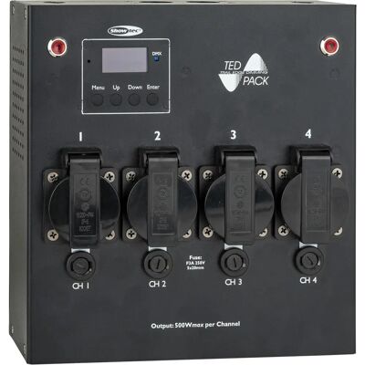 Showtec TED Pack 4-Kanal Dimmerpack - Verlichtingsdimmer Showtec TED Pack 4-Kanal Dimmerpack - Verlichtingsdimmer