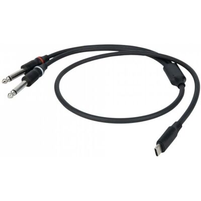 DAP Audio Adapterkabel - 1.5m - USB-C/2x Mono-Klinke DAP Audio Adapterkabel - 1.5m - USB-C/2x Mono-Klinke