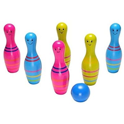 BS Toys Jeu de bowling en bois Junior - Couleurs multiples BS Toys Jeu de bowling en bois Junior - Couleurs multiples