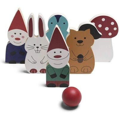 Zestaw do gry w kręgle z drewna BS Toys - Zabawa dla dzieci Zestaw do gry w kręgle z drewna BS Toys - Zabawa dla dzieci