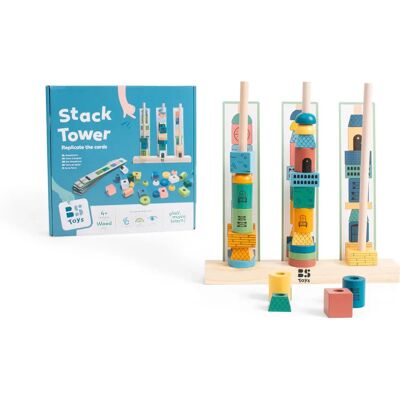 BS Toys GA370 Multikleur Houten Stapeltoren - Educatief speelgoed BS Toys GA370 Multikleur Houten Stapeltoren - Educatief speelgoed