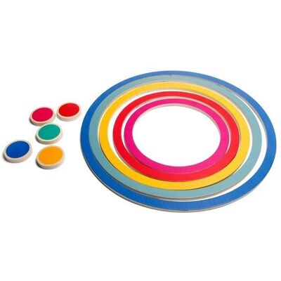 Zestaw Drewnianych Kręgów BS Toys - 5 Kręgli dla Dzieci 3+ Zestaw Drewnianych Kręgów BS Toys - 5 Kręgli dla Dzieci 3+
