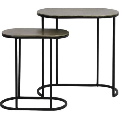 Mesa auxiliar de metal negro Light & Living - 53x26x53cm Mesa auxiliar de metal negro Light & Living - 53x26x53cm
