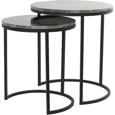 Mesa auxiliar de metal negro Light & Living - Diseño moderno Mesa auxiliar de metal negro Light & Living - Diseño moderno