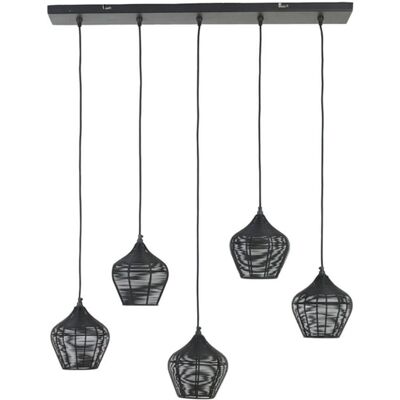 Light And Living Lámpara Colgante Alvaro Negra - Moderna - 5L - 100x20x122 cm Light And Living Lámpara Colgante Alvaro Negra - Moderna - 5L - 100x20x122 cm